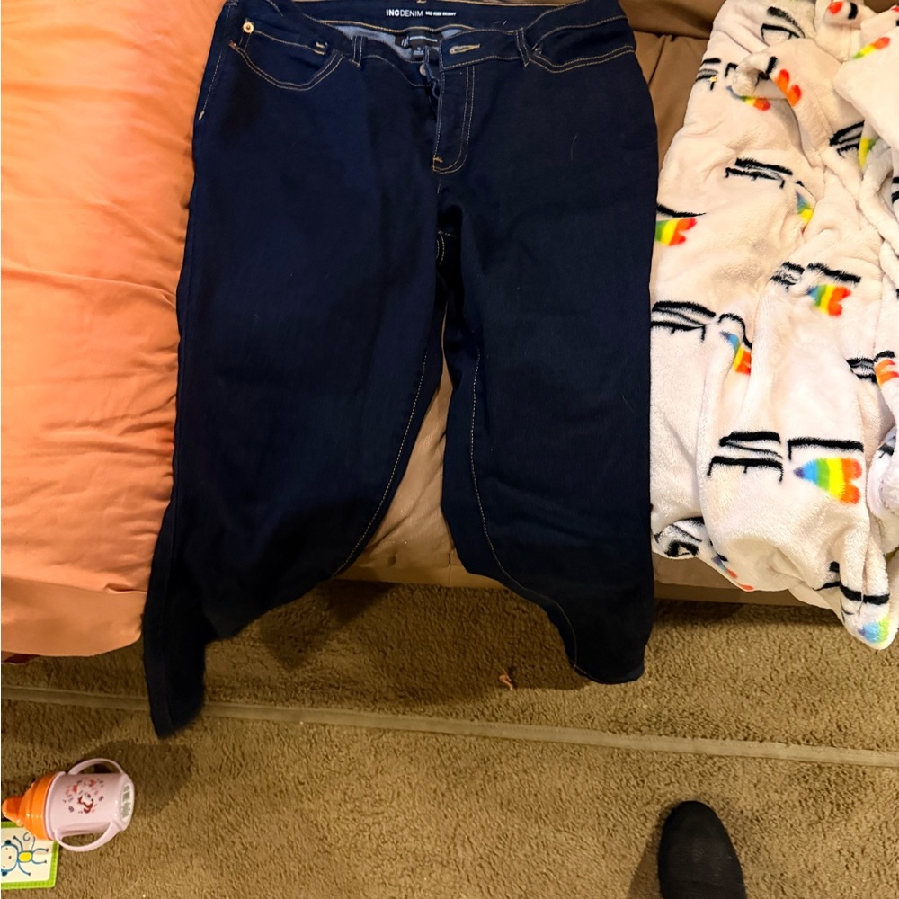 INC International Concepts Mid Rise Skinny Jeans - Dark Blue